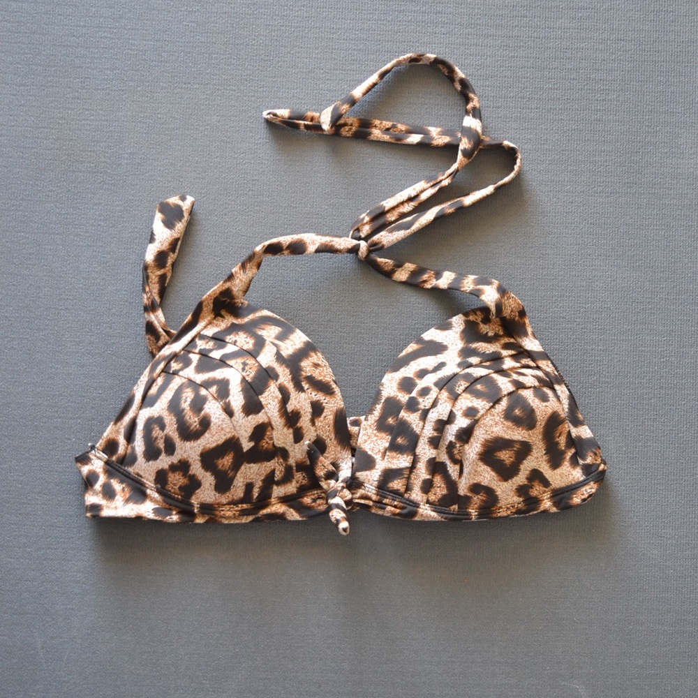 Unique Vintage | Monroe Leopard Bikini Top Sz M